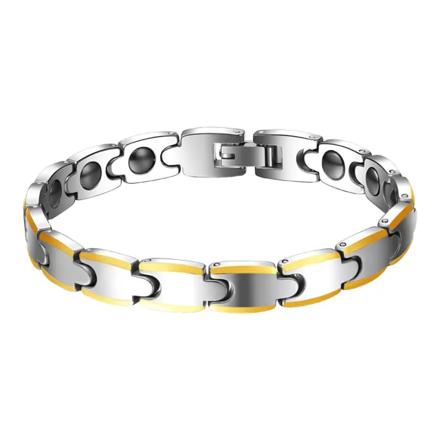 12pcs Men Women Tungsten Carbide Magnetic Health Energy Link Chain Bracelet