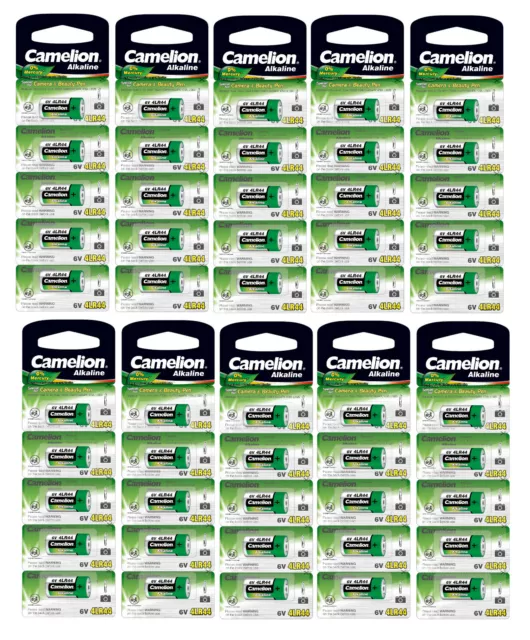 50x Camelion Plus Alkaline 4LR44 PX28A V4034PX A544 6V Photo Batterie 0%Mercury