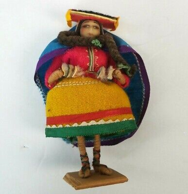 Vtg South Latin American Dolls Folk Art  Handmade Man Woman 3