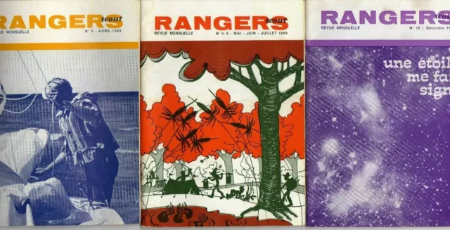 Lot de 3 mini magazines RANGERS Scout n°4 / 5 / 6 / 10 -1969