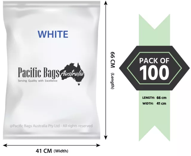 Pack of 100 -  41 x 65 cm White Woven Polypropylene Firewood / landscape Bags