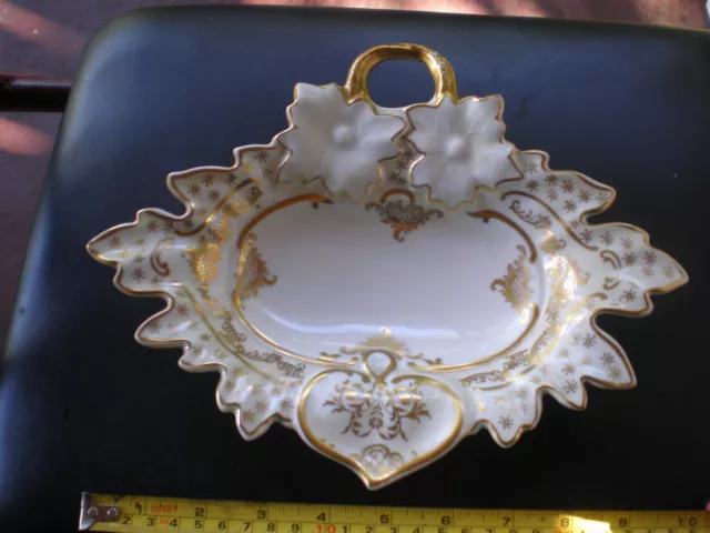 German RPM Royal Porzellan Manufaktur Gold Gilt Porcelain Dish Germany Vintage