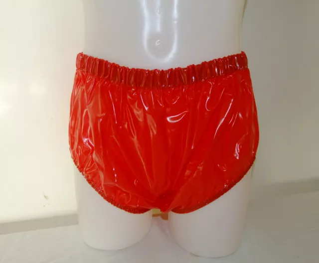 PVC U like Slips glänzend rot Slips glänzend Unterwäsche Kunststoffhose Höschen