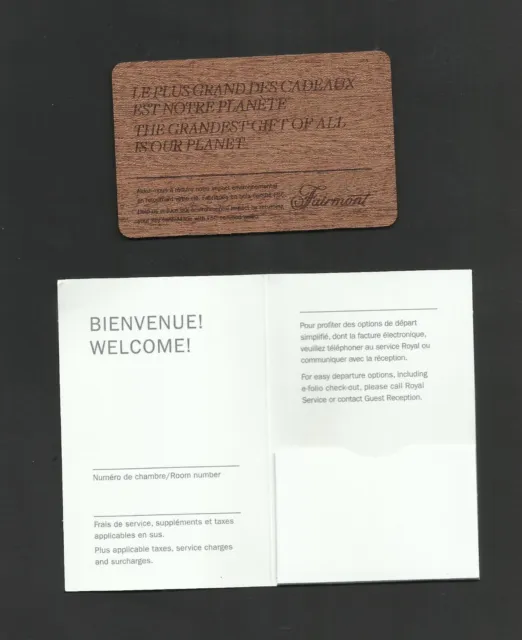 Canada Montreal Fairmont  Hotel Room Key Card Made By Fsc Certified Wood