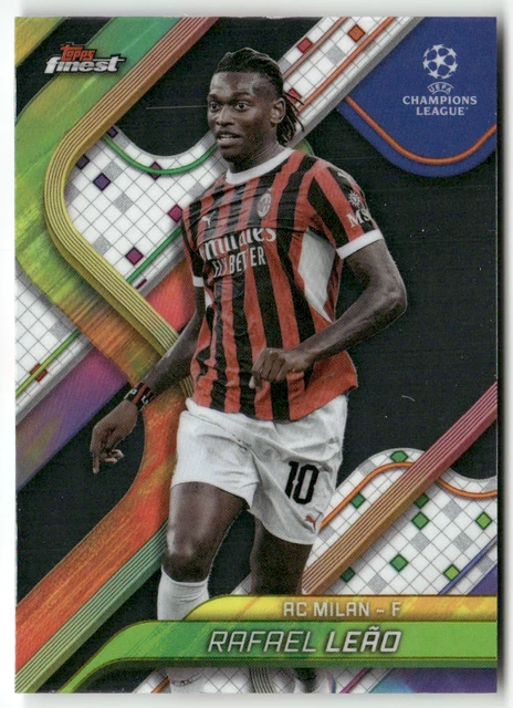 Carte Rafael Leao 2024-25 Topps Finest – Auto Gold Refractor /50 – AC Milan