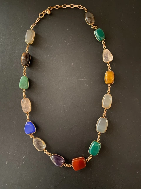 Collier Ancien Perles Quartz Beige 65 Cm - Pierre Naturelle, Occasion
