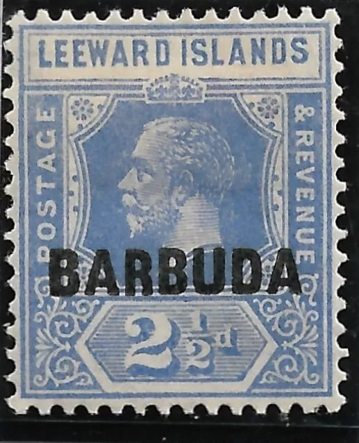 BARBUDA n° Y&T 7 Timbre de la 1ère série, first issue + article de journal