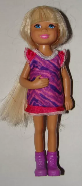 Mattel Chelsea Doll, Long Blonde Hair, Bangs, Blue Eyes, Dress & Shoes Included