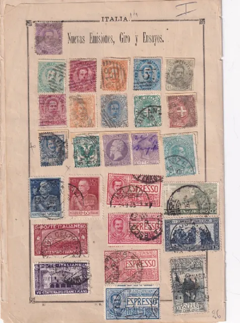 Italia. Conjunto de 40 sellos antiguos de Italia y 3 de Vaticano