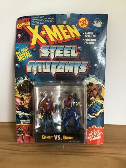 Vintage 1994 Marvel Comics X-Men Steel Mutants Gambit VS Bishop Action Figure