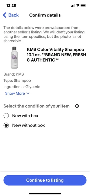 KMS Color Vitality Shampoo 10.1 oz. **BRAND NEW, FRESH & AUTHENTIC**