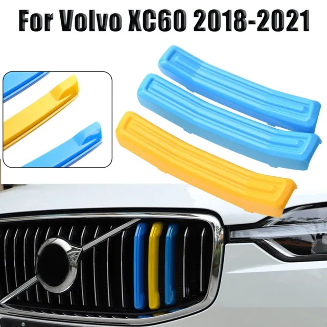 Car Front-Center Mesh Grille Grill Strip Cover Trim For Volvo XC60 2018-2021