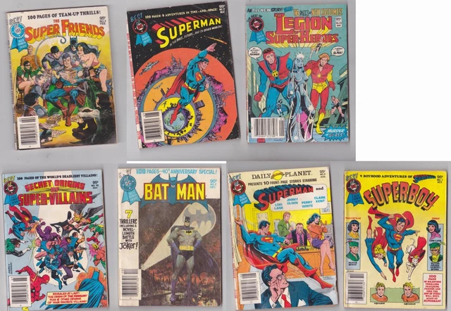 Best of DC BLUE Ribbon Digest Lot x7 Issues Batman Super Friends Superman Set
