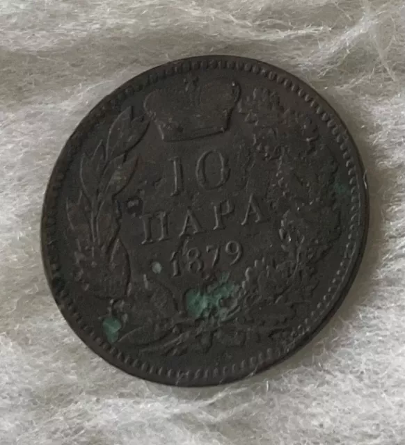 10 Para 1879 Serbien . Milan I . Bronze