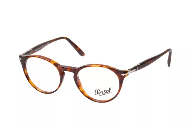 Persol 3092-V 9015 Brown Tortoise Round Plastic Optic Eyeglasses Frame 48-19-145