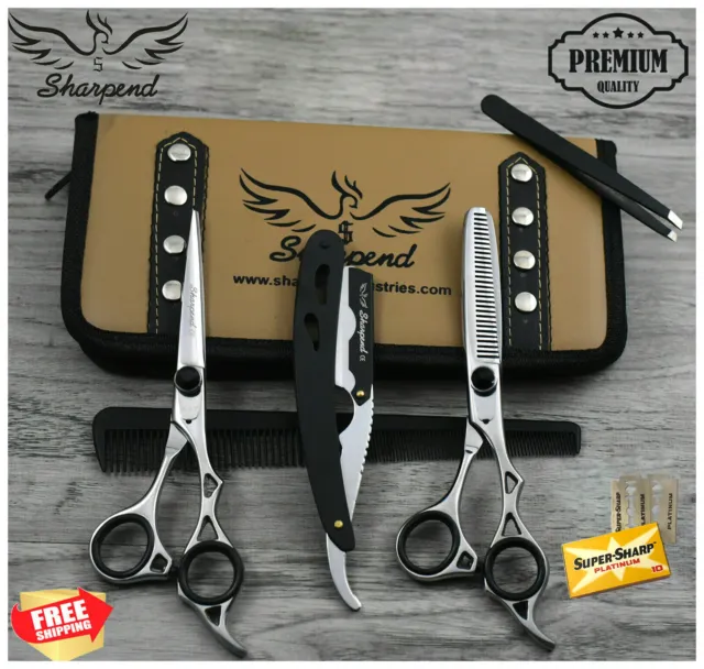 Hairdressing Professional Scissors Barber Salon Hair Cutting Shears Razor Set A