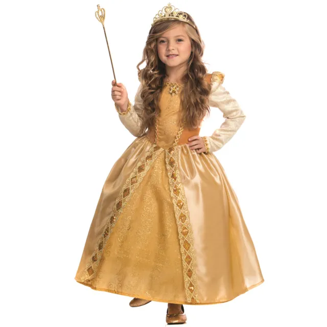 Majestic Golden Princess Costume For Girls By Dress up America