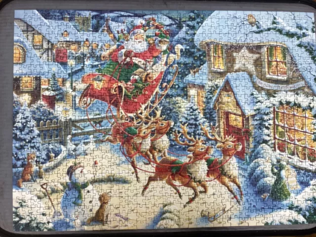  Ravensburger Santa's Flying Visit - 1000 Pieces Christmas Puzzle  : Toys & Games