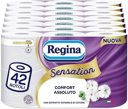 ✅Regina Sensation 42 Rotoli di Carta Igienica, 160 Soffici Strappi a 3 Veli✅