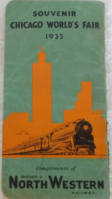Vtg 1933 Chicago Northwestern World Fair Railroad Locomotive Note Pad Book