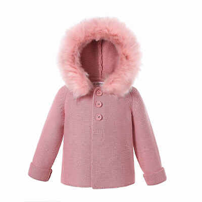 Pettigirl SPAGNOLO Ragazze Cardigan Pelliccia 6-12 18-24 mesi 2-3 rosa sweater