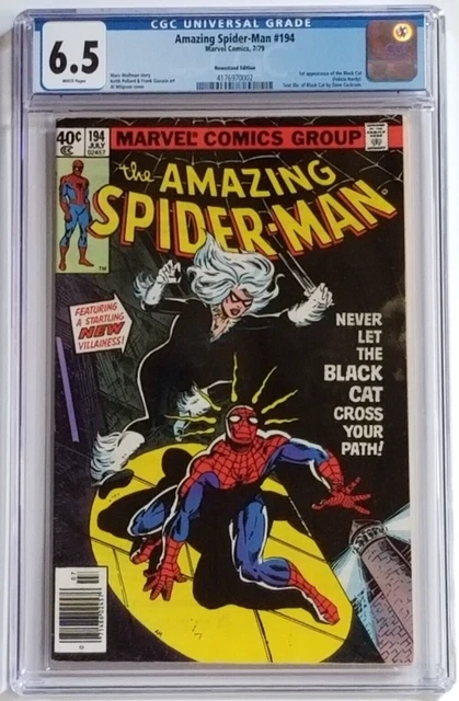 Marvel Amazing Spider-Man 194 CGC 6.5 Key White Pages First Appearance Black Cat