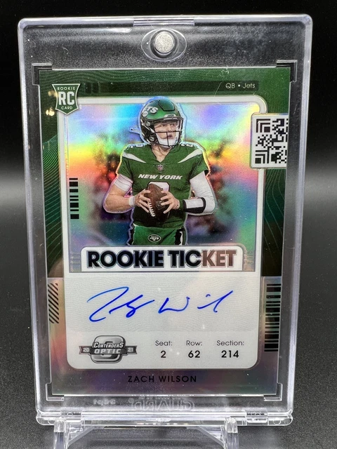 ZACH WILSON 2021 Contenders Optic AUTO Rookie Ticket SILVER Prizm #102 - NY Jets