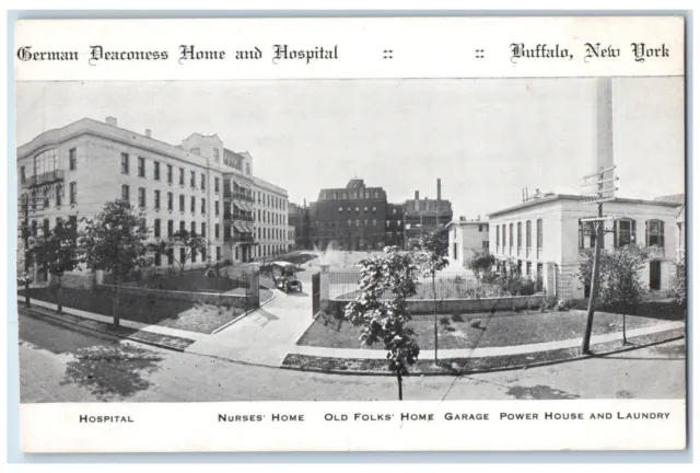 1910 German Deaconess Home Hospital Buffalo New York NY Vintage Antique Postcard