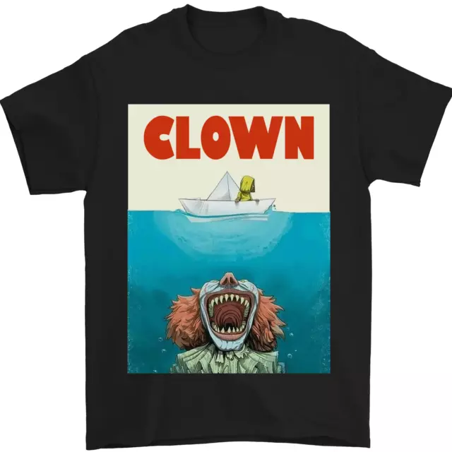 T-shirt da uomo Jaws Funny Parody Clown Halloween Horror cotone Gildan