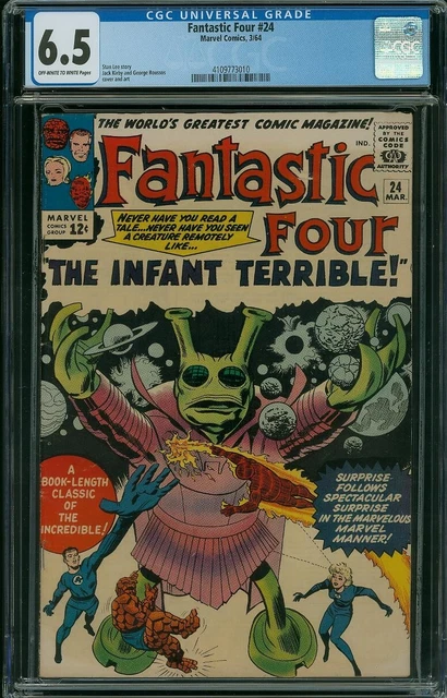 The Fantastic Four #24 Cgc 6.5 Fn+  Off White To White Pages 1964