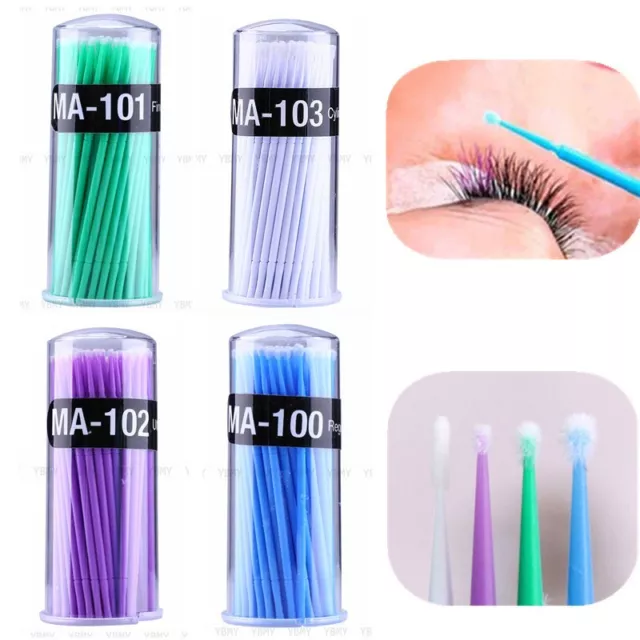 100 pièces tampon pour micro-brosse jetable applicateurs de microbrosse extensions de cils 2