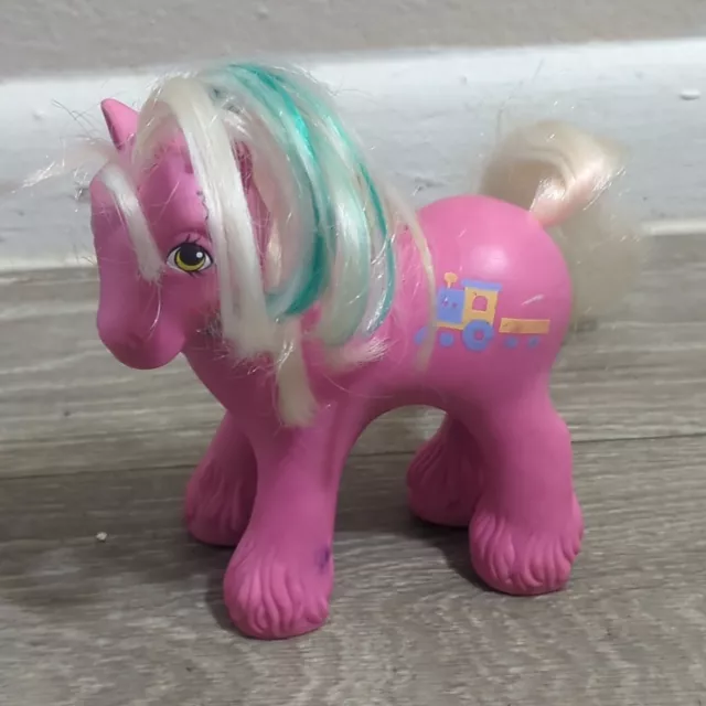 Vintage My Little Pony G1 BIG BROTHER Boy STEAMER Train Pink Clydesdale 1987