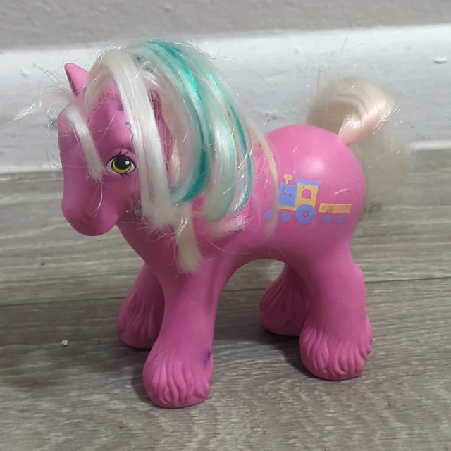 Vintage My Little Pony G1 BIG BROTHER Boy STEAMER Train Pink Clydesdale 1987