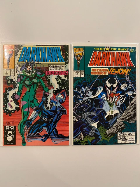 DARKHAWK COMIC LOT 2 ISSUES MARVEL COMICS *Venom* *Lodestone* 8 And 14