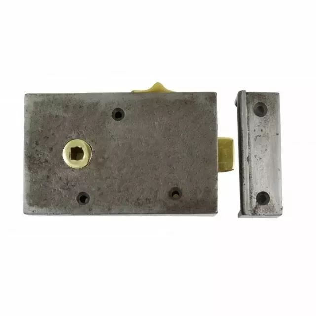 Solid Cast Iron Surface Mounted Rim Lock - Left Hand