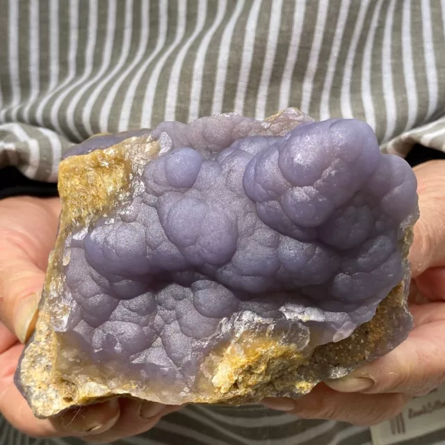 730g Translucent Blue Fluorite Stalactiform After Anhydrite Mineral Peru