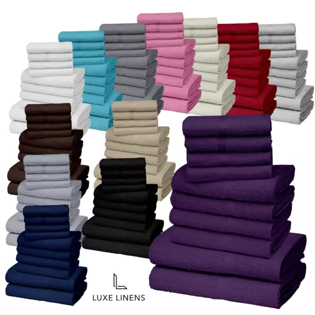 10 Piece Towel Bale Set 100% Egyptian Cotton Face, Hand, Bath Towels