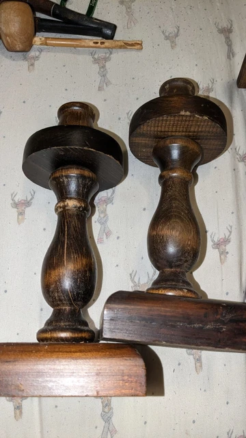 Antique rare decorative solid wooden candle stand very nice