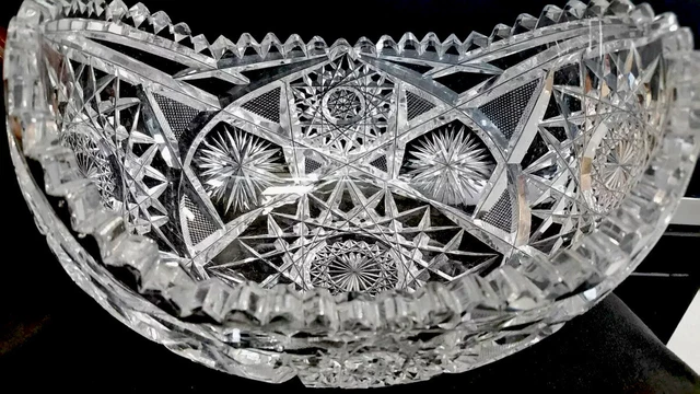 ABP CUT glass orange bowl antique