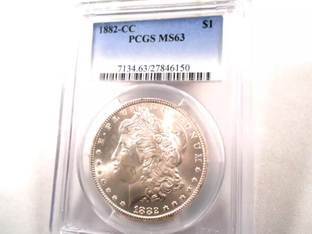 1882-CC Morgan Silver Dollar PCGS MS-63,  BLAST WHITE, Very Nice, Solid Stamp