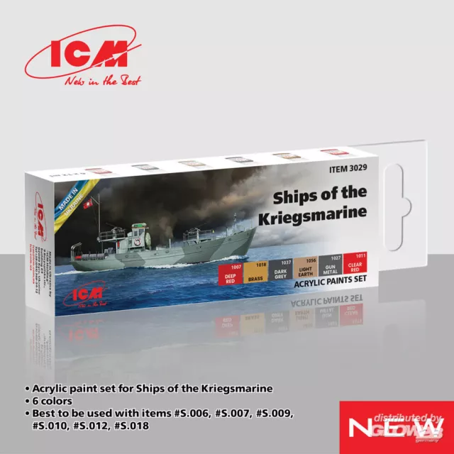 ICM: Acrylic paint set for Ships of the Kriegsmarine 6 x 12 ml [3303029]