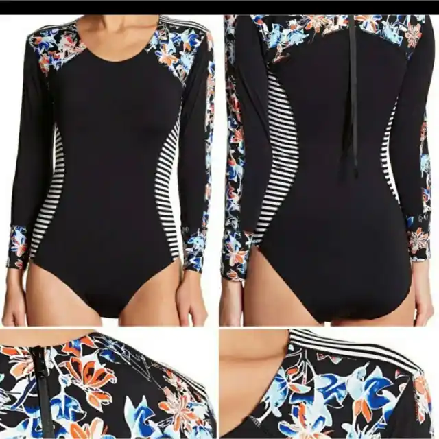 Tart swim one piece long sleeve zipper back swimsuit women size XS