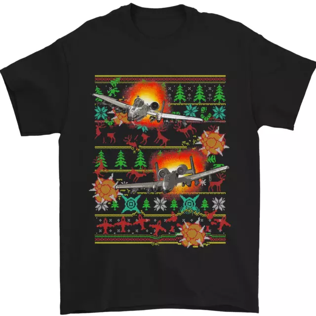 T-shirt da uomo divertente Chrismas Fighter Jet Plane Pilot RAF 100% cotone