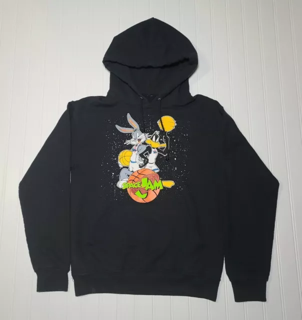 SPACE JAM LOONEY Tunes Hoodie Sweatshirt Black Small Bugs Bunny Daffy ...