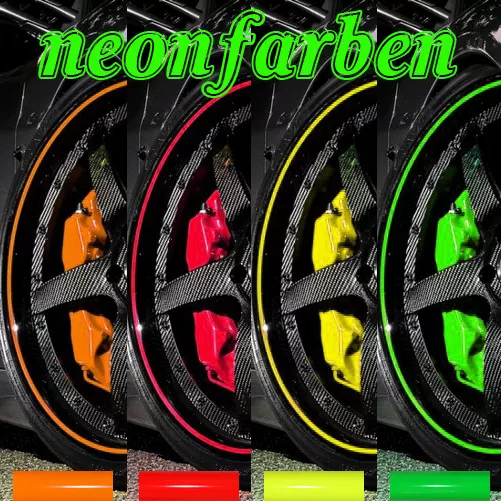 ░▒▓█ FELGENRANDAUFKLEBER 16 oder 17 Zoll NEON █▓▒░ Felgenaufkleber Motorrad Auto