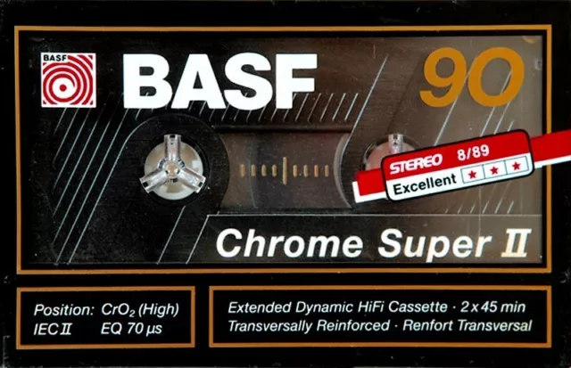 BASF CHROME SUPER II 90 Vintage 1989 Cassette Audio Tape Blank IEC II CrO2