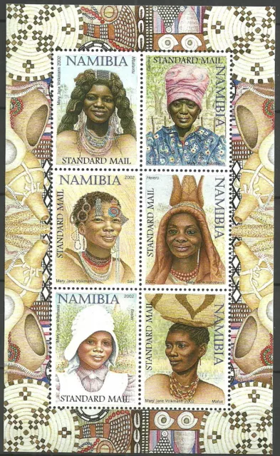 Namibia - Einheimische Frauen Kleinbogen postfrisch 2001 Mi. 1067-1072 II