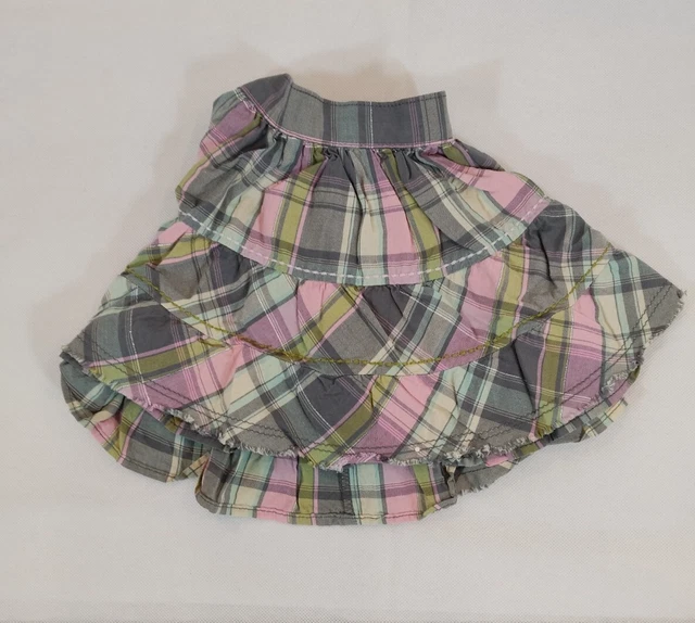 Gonna casual tartan a pieghe per ragazze età 12-18 mesi