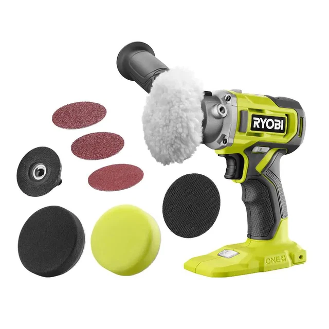 RYOBI POLISHER/SANDER 18V Cordless 3 in Variable Speed Buffing Pads
