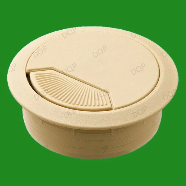 6x 60mm Beige PC Computer Desk Plastic Grommet Table Cable Tidy Wire Hole Cover